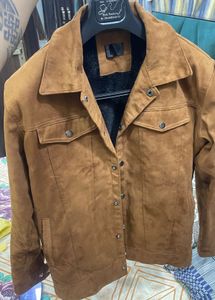 Brown Suede Sherpa Lined Jacket