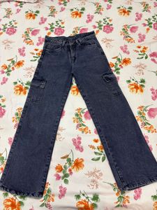 Dark Wash Cargo Jeans
