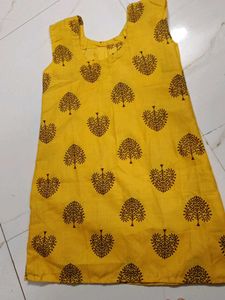 Yellow Tree Print Kurta