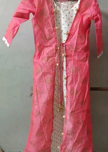 Elegant Pink &amp; White Kurta