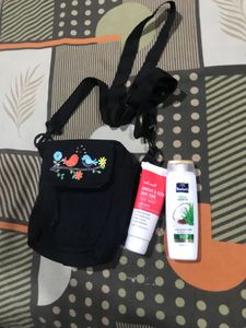 Sling Bag with Bird Embroidery shampoo