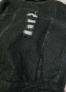 Black Distressed Denim Jacket