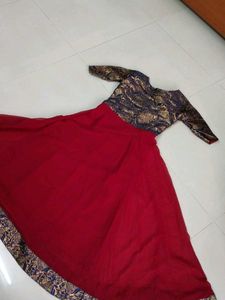 Red Anarkali Gown