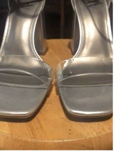 🥰Stylish Silver Block Heel Sandals🥰