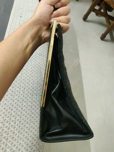 Elegant Black Textured Handbag