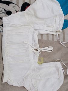 A Crop Top With Puffer Sleeves