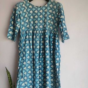 Blue cotton maternity kurta