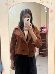 Stylish Brown Cropped Jacket
