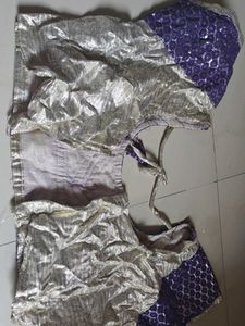 Elegant Silver and Purple Blouse
