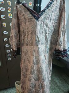 Light Brown Printed Kurta