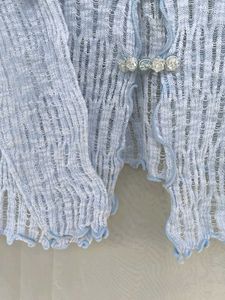 Light Blue Crochet Cardigan