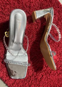 Silver Heeled Sandals