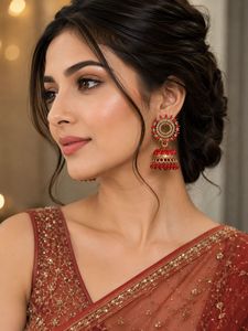Stunning Red Jhumka Earrings