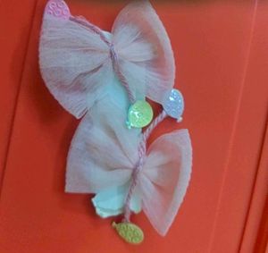 Cute Tulle Bow with Balloon Charms