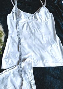 Comfortable White Camisole &amp; Panty Set