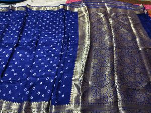 kanjivaram bandhani saree