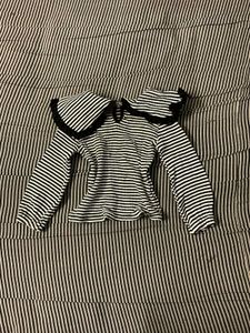 Striped Top with Bow Collar