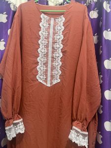 Elegant Terracotta Lace maxi