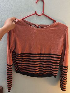 Striped Crop Knit Sweater