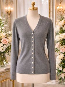Classic Grey Button-Up Cardigan