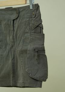 Olive Green Cargo Mini Skirt