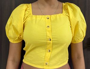 Yellow Puff Sleeve Top