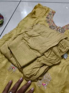 Elegant Yellow Kurta Set with Intricate Embroidery