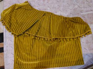 Stylish One-Shoulder Velvet Top