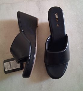 Black Wedge Sandals