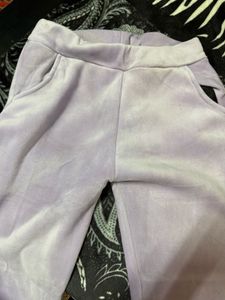 Velvet Trouser With Pocket Lavender Color