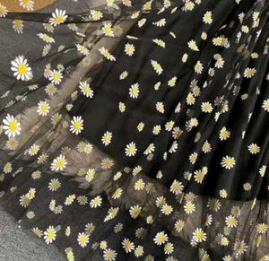 Y2K Black Daisy Print Strap Dress