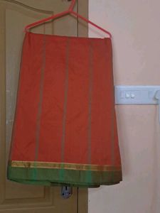 Beautiful Rust Orange Saree with Green Border