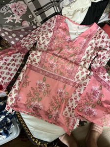 Bebo Pink Floral Print Kurta