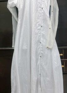 I M Selling Net Side Cut Slit Long Gown With Dupat