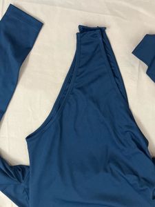 Navy Blue Tie-Front bodysuit