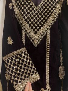 Elegant Velvet Kurta Set with Dupatta