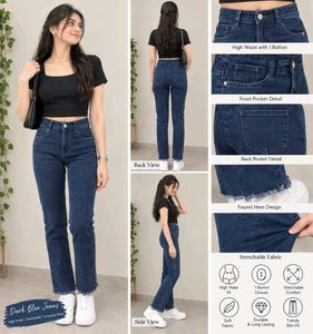 Dark Blue High Waist Jeans