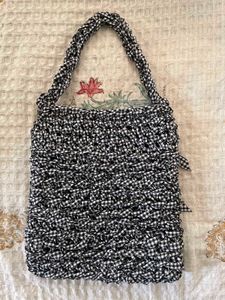Chic Gingham Textured crochet hand Bag