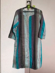 Striped Raw Silk Kurta Churidaar