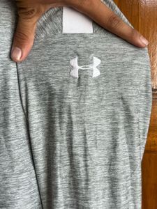 Under armour Gray Heathered Zip Neck Pullover Top