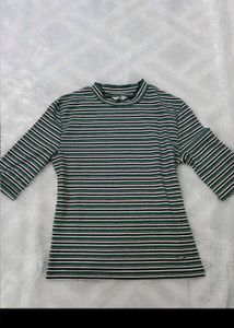Striped Mock Neck Top