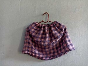 Pink &amp; Purple Gingham Mini Skirt