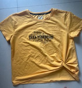✨ Preloved Ajile Side-Knot Yellow Tee ✨