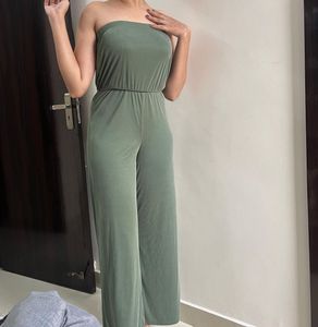 Olive Green Tube jumpsuit