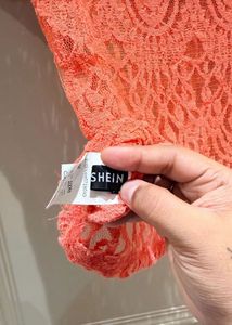 Bright Orange Lace Top