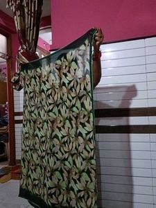 Green printed saree