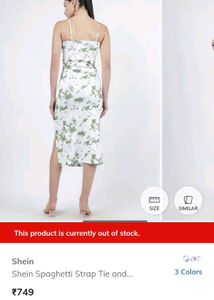 (Shein)Spaghetti Strap Tie-Up Dress