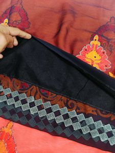 🇳🇿💫🎀Elegant Orange &amp; Grey Embroidered Saree