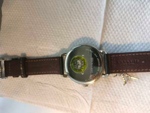 Coach New York Black Leather Dinosaur Charm Watch