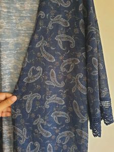 Crochet-Edged Buta Print Overlay